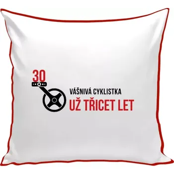 Polštář Polštář barevný 32x32 cm Vášnivá cyklistka už x let