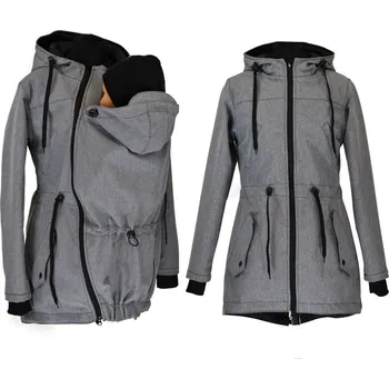 Softshellová nosící parka 2v1 - šedá/žíhaná Velikost: S