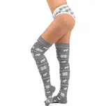 COLLM Dámské nadkolenky STYLE SOCKS s vánočním vzorem šedé