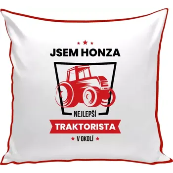 Polštář Polštář barevný 32x32 cm Nejlepší v okolí - traktorista