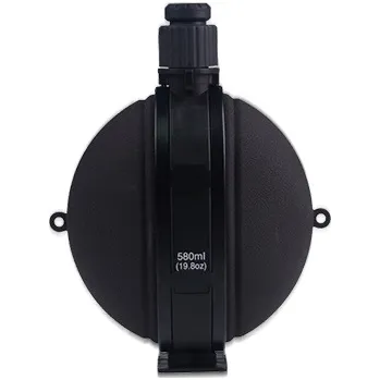 Dron Vojenský LAHEV NA PITÍ turistický skládací 580 ml kompaktní s PUŠKOU, černý