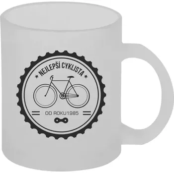 Hrnek 330 ml - skleněný matný Nejlepší cyklista od roku