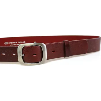 Opasek PENNY BELTS Kožený opasek 9995 bordó - 90 cm
