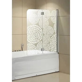 Vanová zástěna Corniche Vanová zástěna Fireworks, 140 × 125 cm, tloušťka skla: 5 mm, dekor W439FP