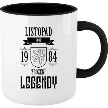 Narozeninový hrnek - Zrození legendy - černý vnitřek a ucho 330 ml