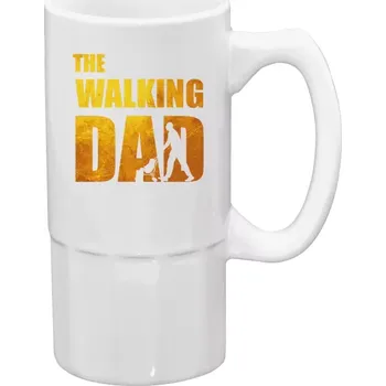 Sklenice Půllitr bílý vysoký The Walking Dad