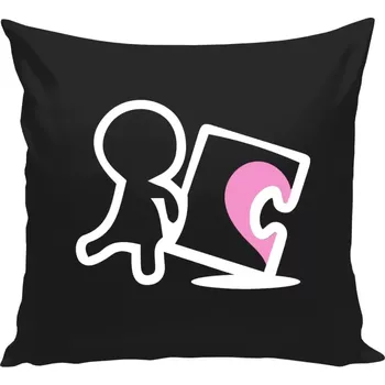 Polštář Polštář černý 40x40 cm Puzzle woman