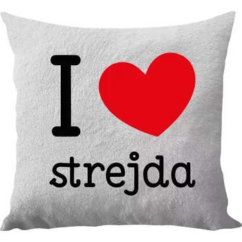 Polštář Polštář bílý 40x40 cm - dlouhý chlup I love strejda