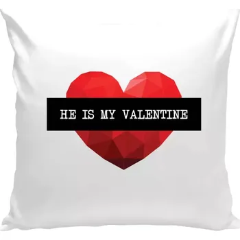 Polštář Polštář bílý 40x40 cm He is my Valentine