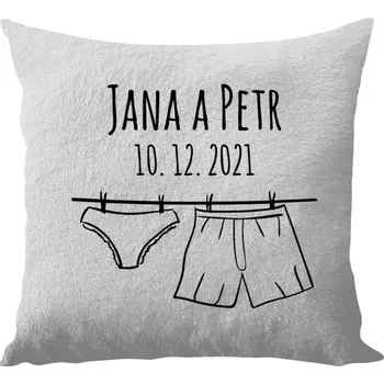 Polštář Polštář bílý 40x40 cm - dlouhý chlup Spodní prádlo se jmény