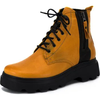 Dámská zimní obuv DÁMSKÉ KOTNÍKOVÉ BOTY KACPER 4-5366 912+163-PO ŽLUTÁ Barva: ŽLUTÁ, Velikost: 39