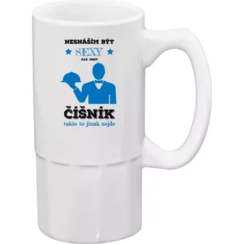 Sklenice Půllitr pro číšníky - Nesnáším být sexy, ale jsem číšník - 500 ml