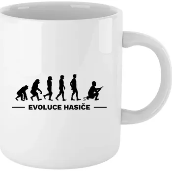 Hrnek pro hasiče - Evoluce - hasič - bílý 330 ml