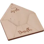 Dřevěná obálka na dopis pro Ježíška se jménem