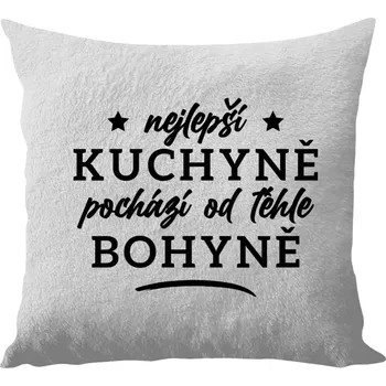 Polštář Polštář bílý 40x40 cm - dlouhý chlup Nejlepší kuchyně je od téhle bohyně