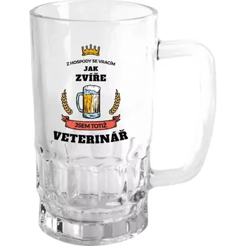 Sklenice Půllitr skleněný Z hospody se vracím - Veterinář