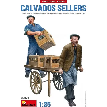 Plastikový model Miniart 1/35 Calvados Sellers (2 fig. & crates)