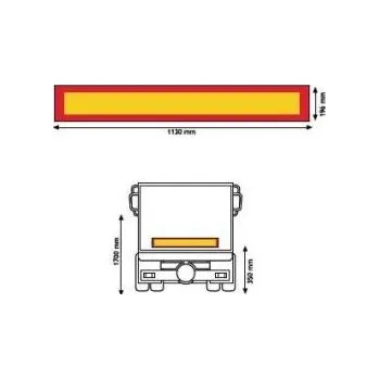 Reflexní tabule - přívěsy a návěsy, dlouhá, 1130x196mm 4411