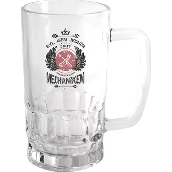Sklenice Půllitr pro automechaniky - Byl jsem jedním z davu, ale pak jsem se stal mechanikem - čirý