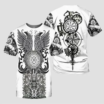 Pánské tričko Originálne tričko s potlačou 3D Viking Tattoo Velikost: 4XS, Barva (Varianta): Jako na obrázku 11