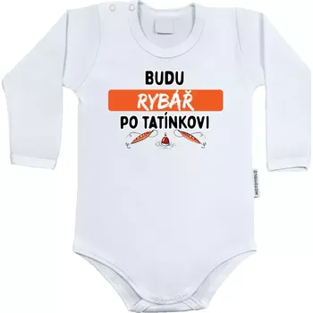 Dětské body s dlouhým rukávem Budu rybář po tatínkovi