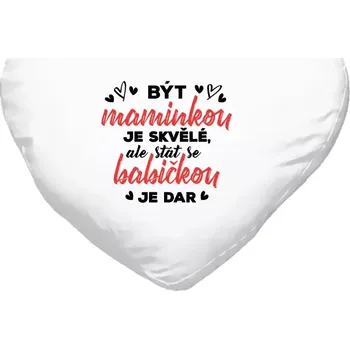 Polštář Polštář srdce 40x35 cm Stát se babičkou je dar