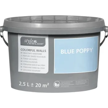 barva na zeď Barva na zeď StyleColor Blue poppy modrá 2,5 l