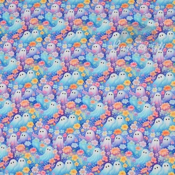 Teplákovina Duchové květin (E) z 2,6m (Kvalitní teplákovina Bella)