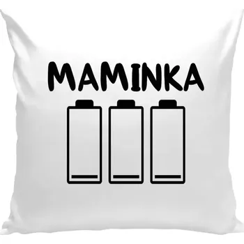 Polštář Polštář bílý 40x40 cm Maminka - vybité baterie