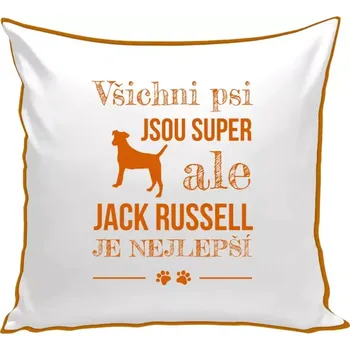 Polštář Polštář barevný 32x32 cm Jack Russel je nejlepší