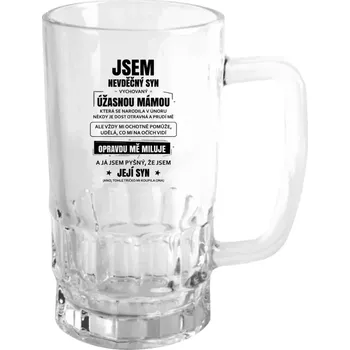 Sklenice Půllitr skleněný Mámin nevděčný syn