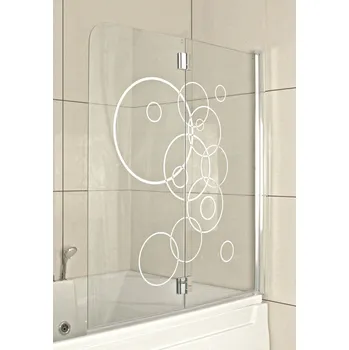 Vanová zástěna Corniche Vanová zástěna Cirlces, 140 × 125 cm, tloušťka skla: 5 mm, dekor 22879879