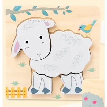 Dřevěná hračka Dětská dřevěná vkládačka ovečka