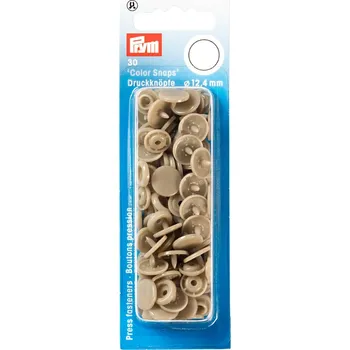 PRYM Plastové patentky "Color Snaps" kulaté, 12,4 mm, 30 ks, šampaňské