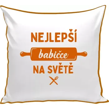 Polštář Polštář barevný 32x32 cm Nejlepší babičce na světě - váleček