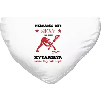 Polštář Polštář srdce 40x35 cm Nesnáším být sexy, ale jsem kytarista