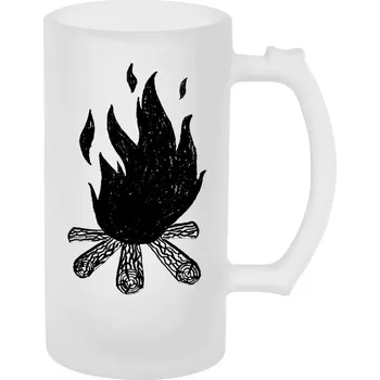 Sklenice Půllitr skleněný matný Oheň