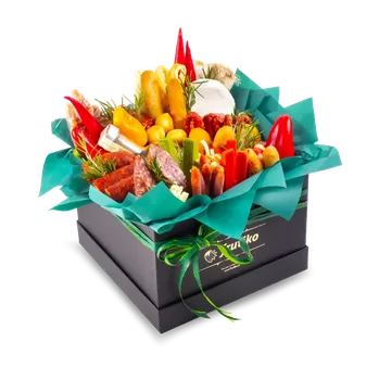 Dárkový potravinový koš Frutiko.cz - Box uzenin s pivem Malý (S)