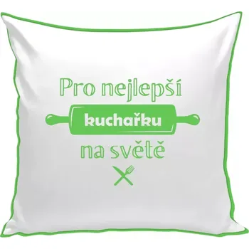 Polštář Polštář barevný 32x32 cm Pro nejlepší kuchařku na světě