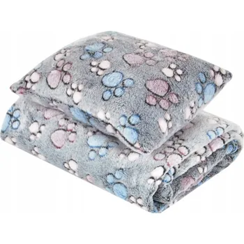 Pelíšek pro psa Deka + polštář M - šedá packy