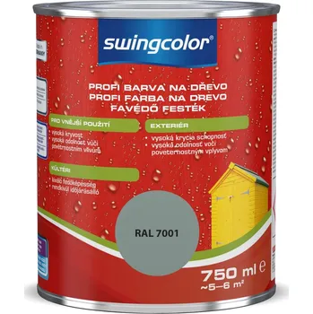 barva a nátěr na dřevo Swingcolor PROFI Barevný email, stříbrnošedá, polomatná, 750 ml 6187.T0750.7001