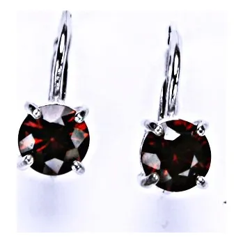 Náušnice Stříbrné náušnice přírodní granát - NK1250 (Stříbrné náušnice s granátem 6 mm)