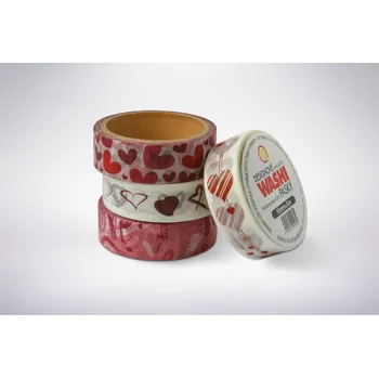 Flexio Washi lepící páska LOVE 15mm x 5m ,balení 60 ks 424401
