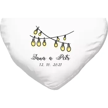 Polštář Polštář srdce 40x35 cm Světýlka se jmény