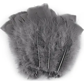 Příze Krůtí peří délka 11 - 17 cm, 20 ks, 34 šedá paloma