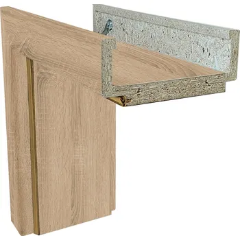 Zárubeň Solodoor Obložková zárubeň 60 L, 630 × 1982 mm, fólie, tloušťka zdi: 145–165 mm, levá, dub Mystic 701500005100