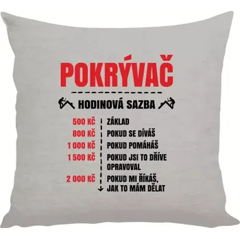 Polštář Polštář lněný 40x40 cm Hodinová sazba - pokrývač