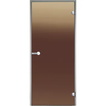 Dveře do parní sauny ALU HARVIA 8x21, bronzové, 790x2090 mm, šedý rám