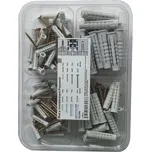 Sada vrutů a hmoždinek, 25–50 mm, ø 5, 6, 8, 10 mm, 80 ks 6948