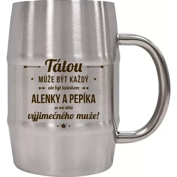 Sklenice Nerezový chladicí půllitr Tátou může být každý se jmény